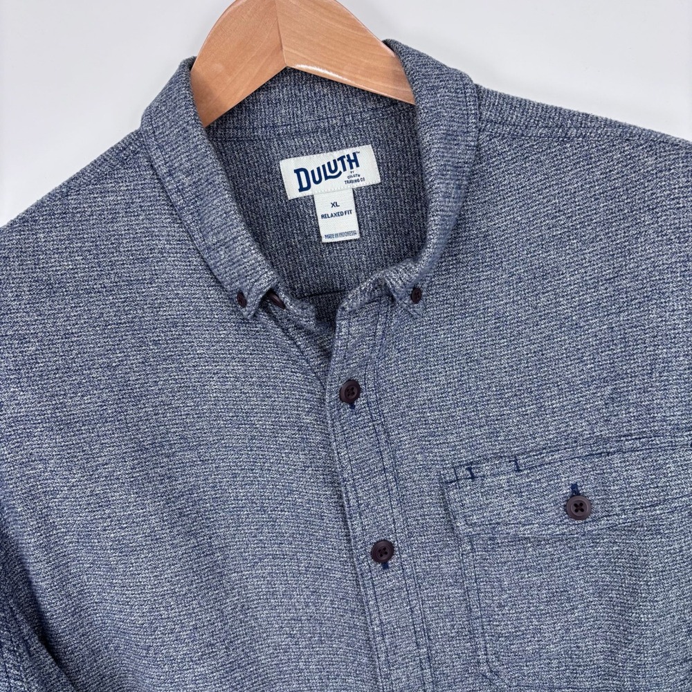 Duluth Trading Co Free Swingin Flannel Shirt Mens XL Blue Heavy Relaxed Fit